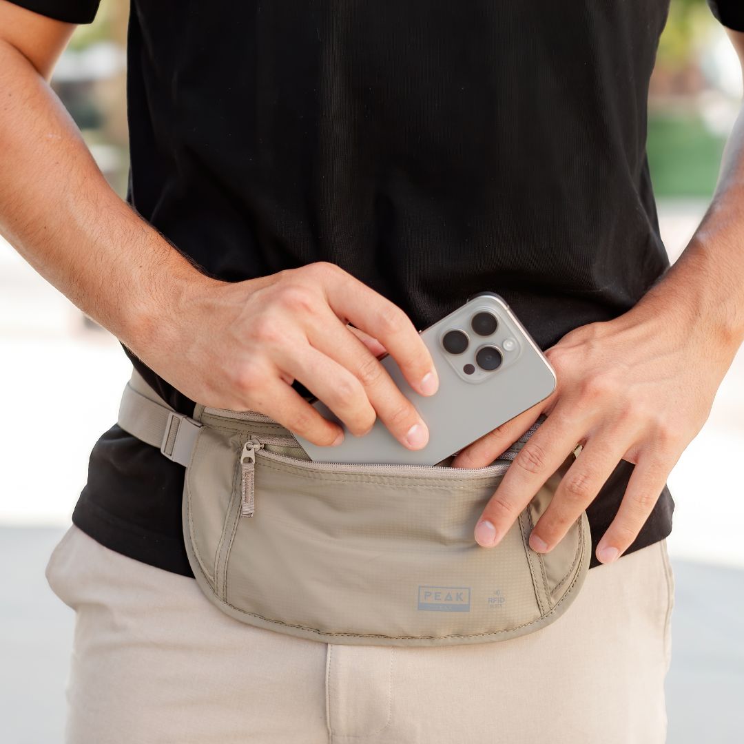 Metal Rfid Travel Belt RFID Blocking Travel Wallet Money Belt