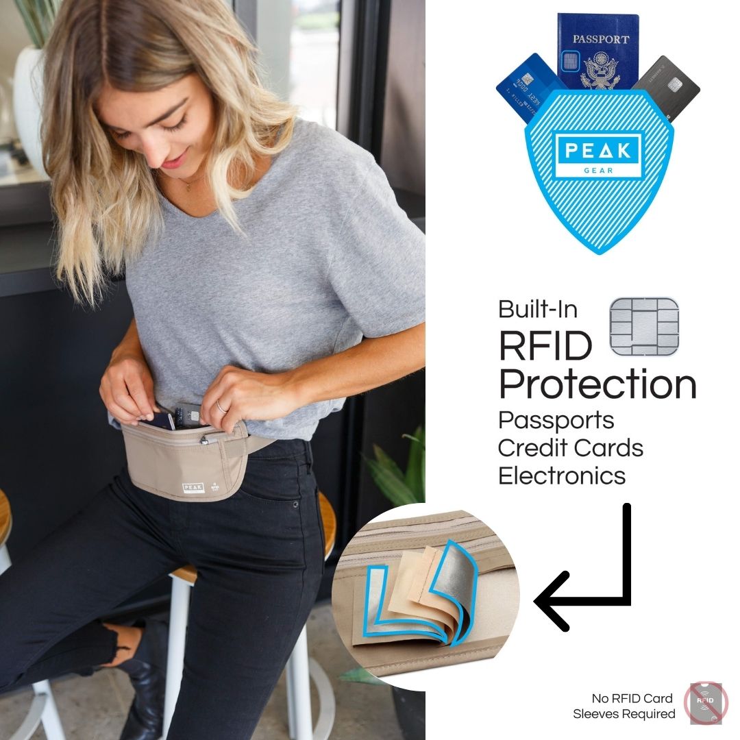 peak gear travel money belt Travel Money Belt with built-in RFID Block